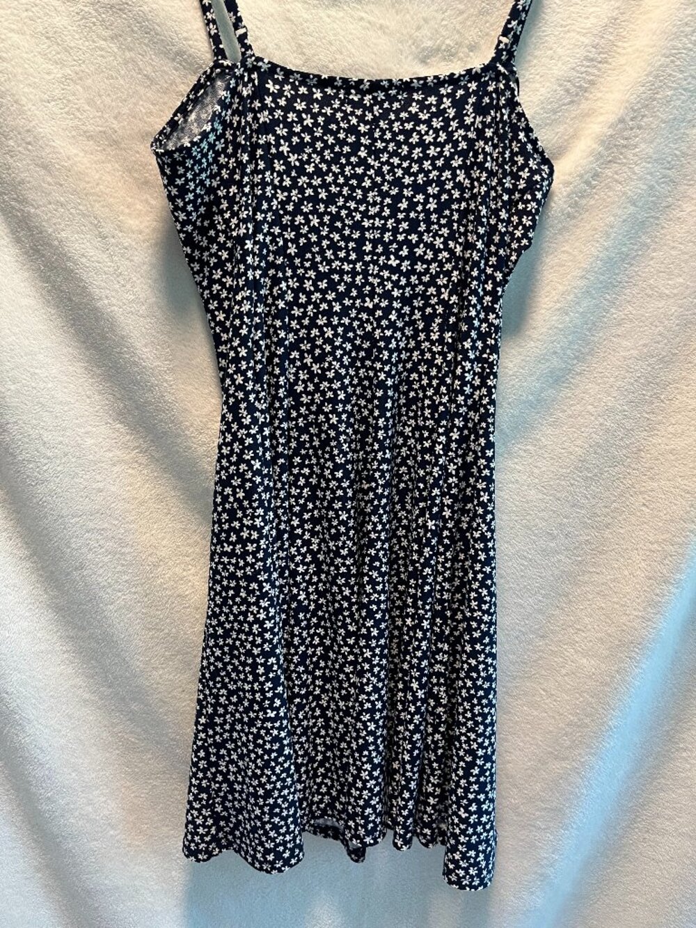 Abound Navy Floral Spaghetti Strap Skater Mini Dress Size M